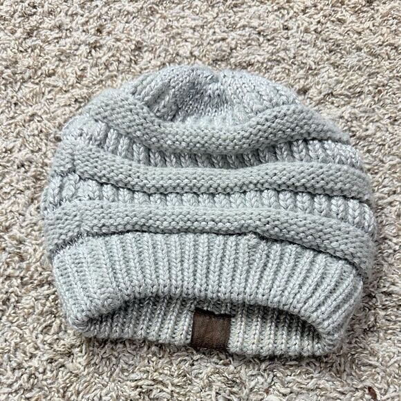 C.C Gray & Silver Beanie Hat - Picture 3 of 4